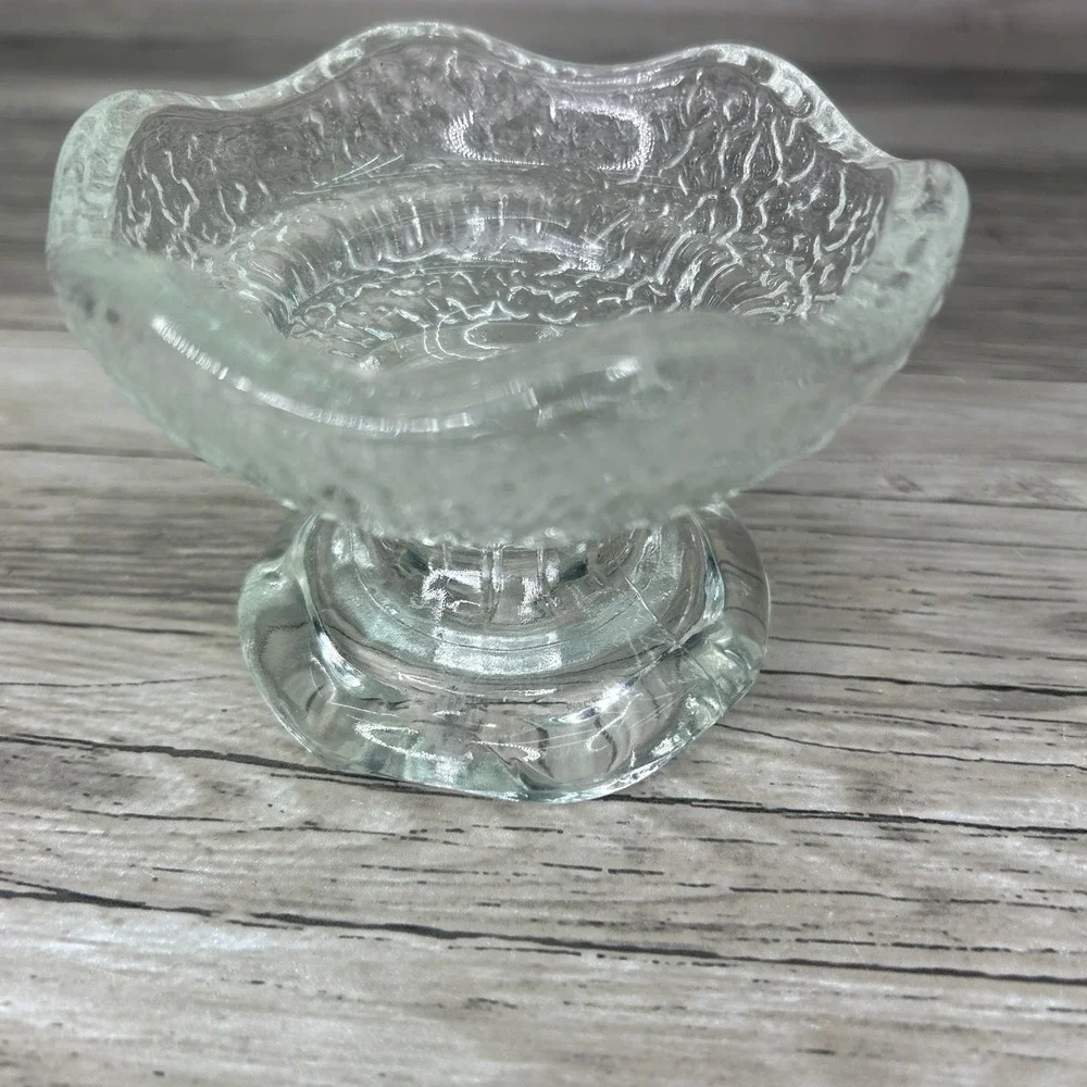 Vintage Anchor Hocking‎ Stax Peddle Glass Candle Holder Pillar Fairy Clear